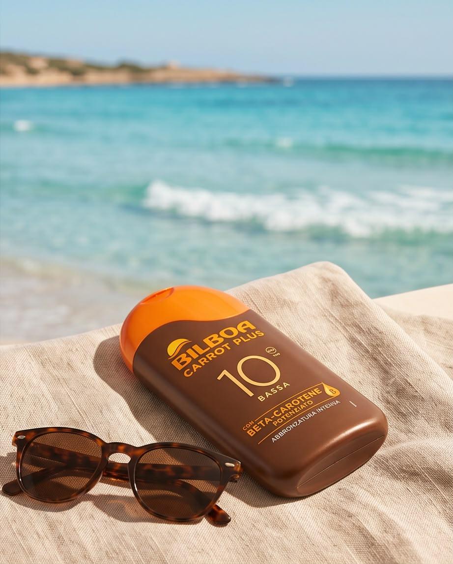 Crema Solare SPF10 con Beta Carotene per Abbronzatura Intensa