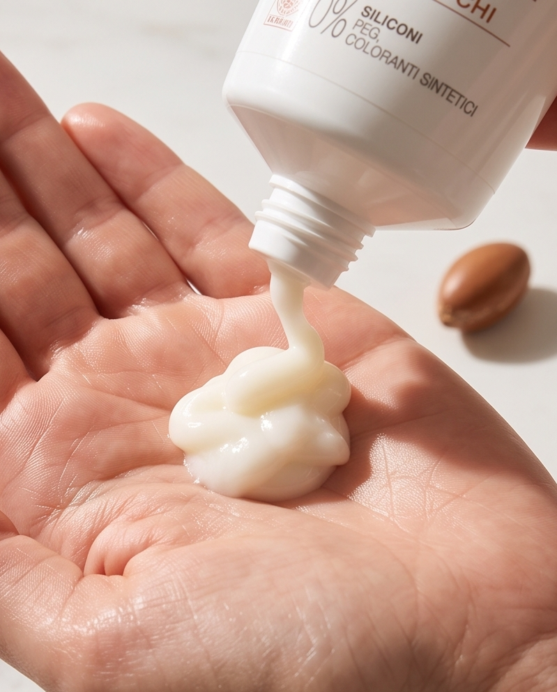 Balsamo Sciogli Nodi Omia all'Argan per Capelli Secchi, Morbidi e Setosi
