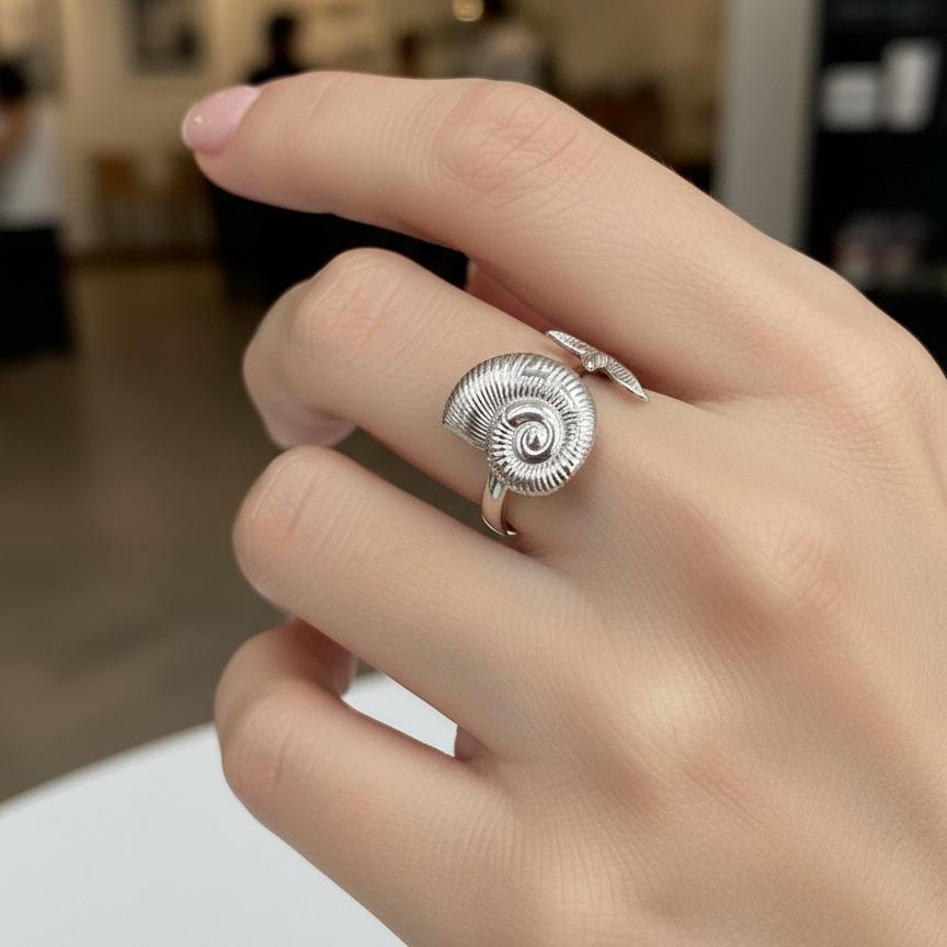 Anello Conchiglia Argento Donna