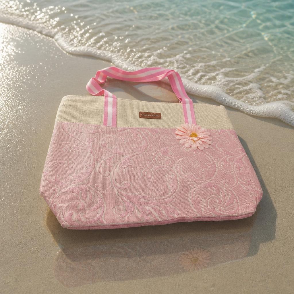 Borsa Mare Donna con Margherita Decorativa
