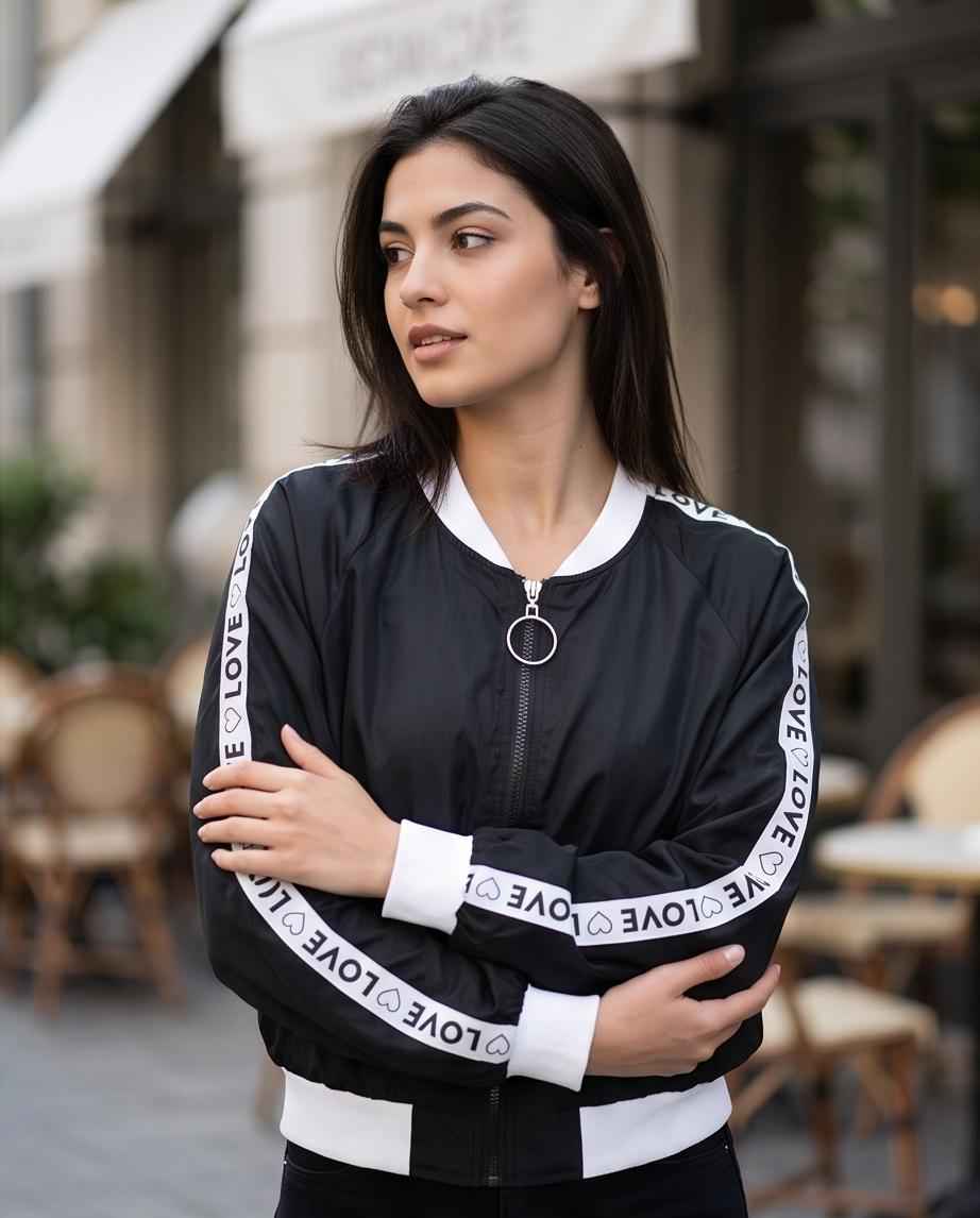 Bomber Donna Streetwear con Banda Logo