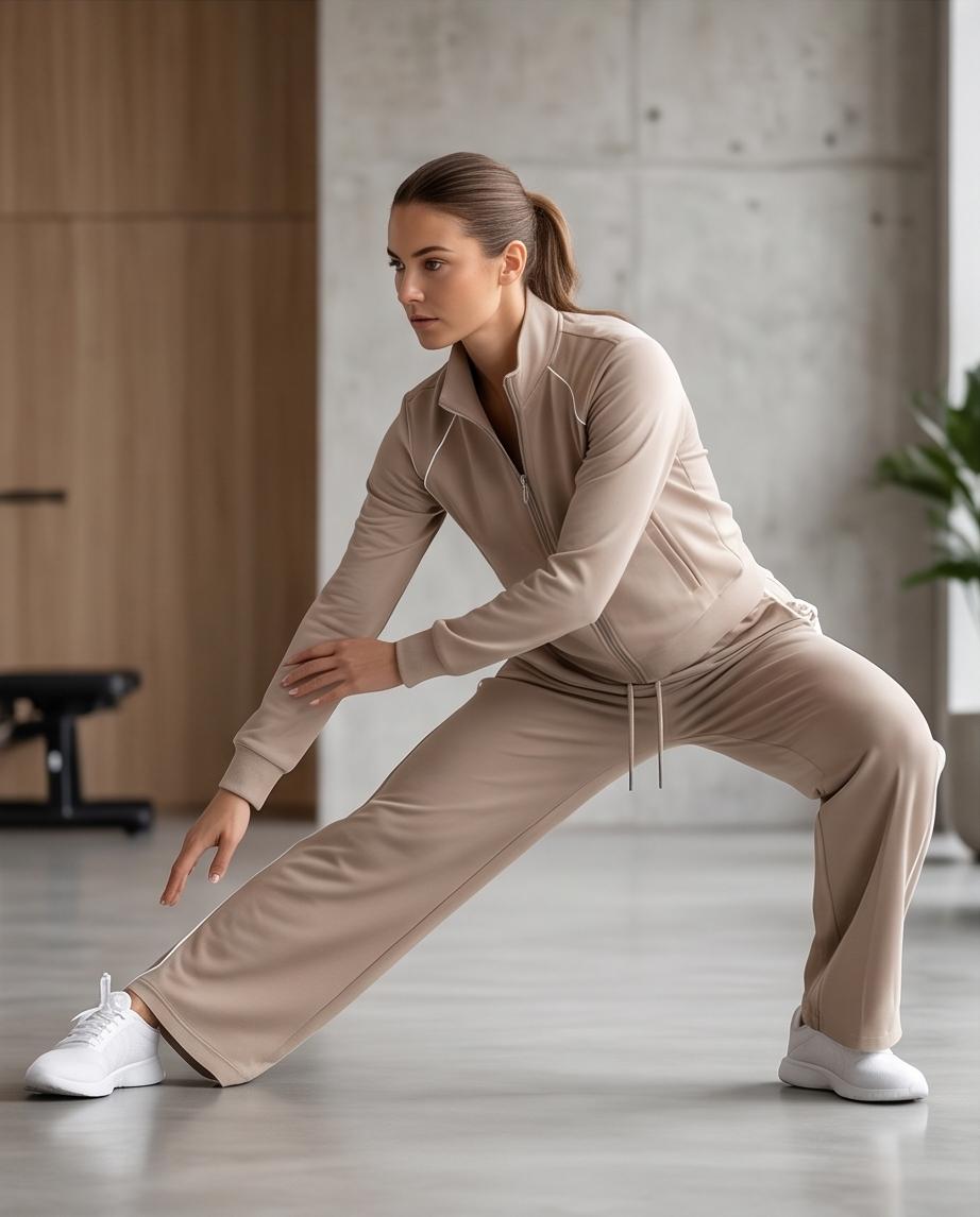 Tuta Donna Felpa e Pantalone con Profili a Contrasto