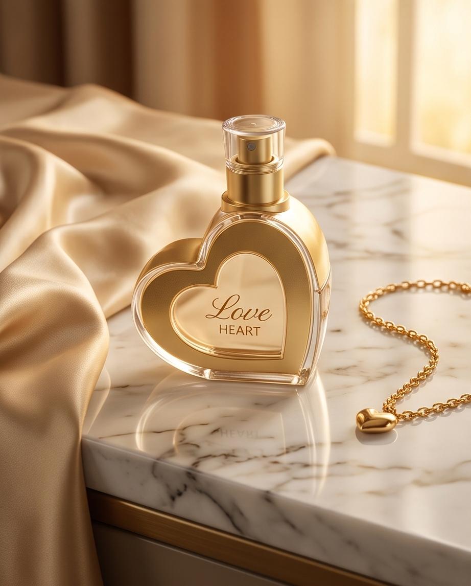 Profumo Donna Flacone a Cuore Fragranza Calda Avvolgente