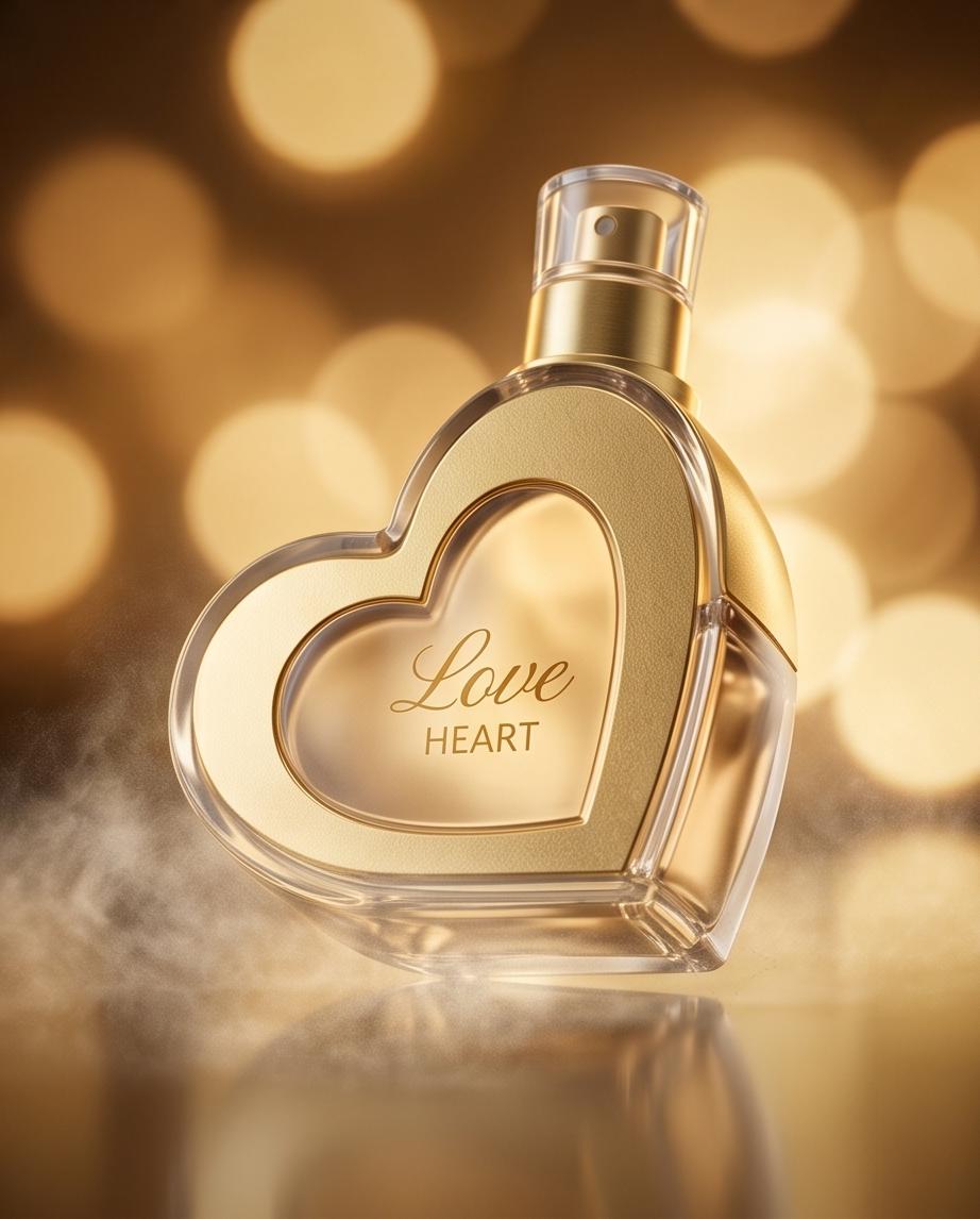 Profumo Donna Flacone a Cuore Fragranza Calda Avvolgente