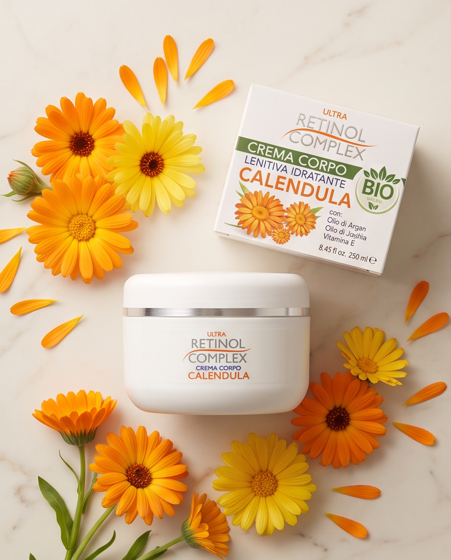 Crema Corpo alla Calendula Bio 250 ml: Trattamento Lenitivo e Nutriente