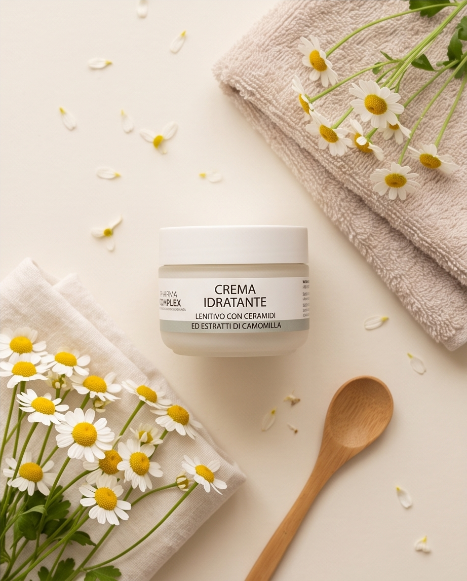Crema Idratante Lenitiva con Ceramidi ed Estratti di Camomilla