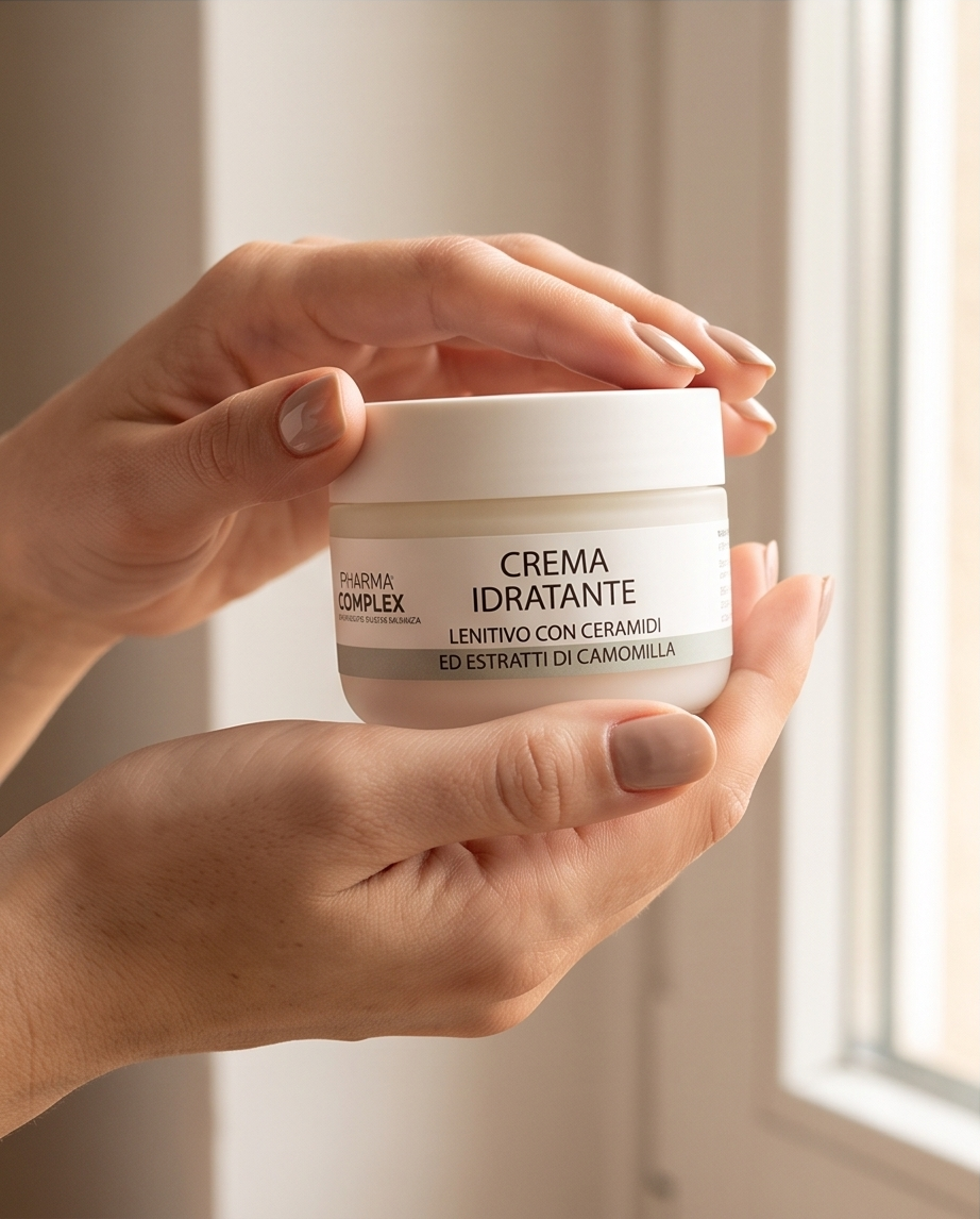 Crema Idratante Lenitiva con Ceramidi ed Estratti di Camomilla