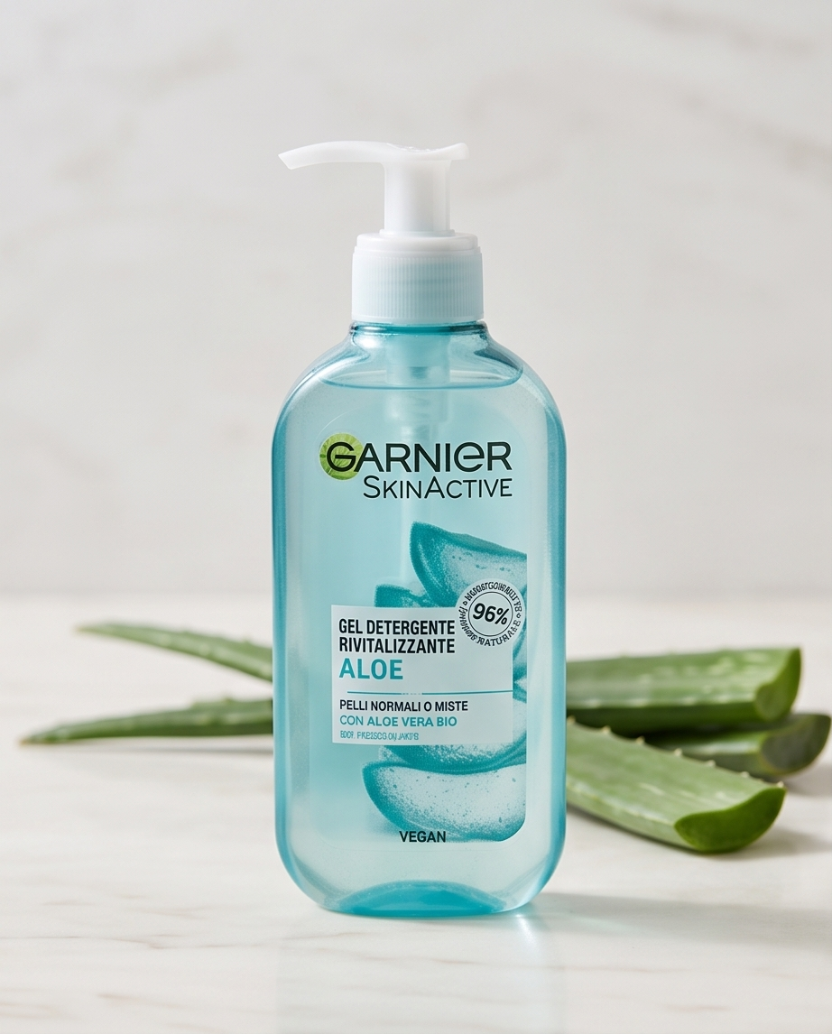 Garnier SkinActive Gel Detergente Aloe Vera per Pelli Normali e Miste