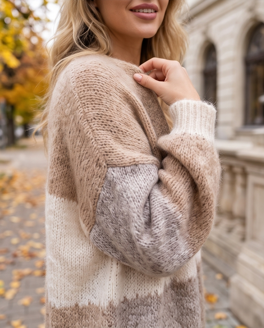 Cardigan Oversize Donna Color Block | Più Colori Disponibili