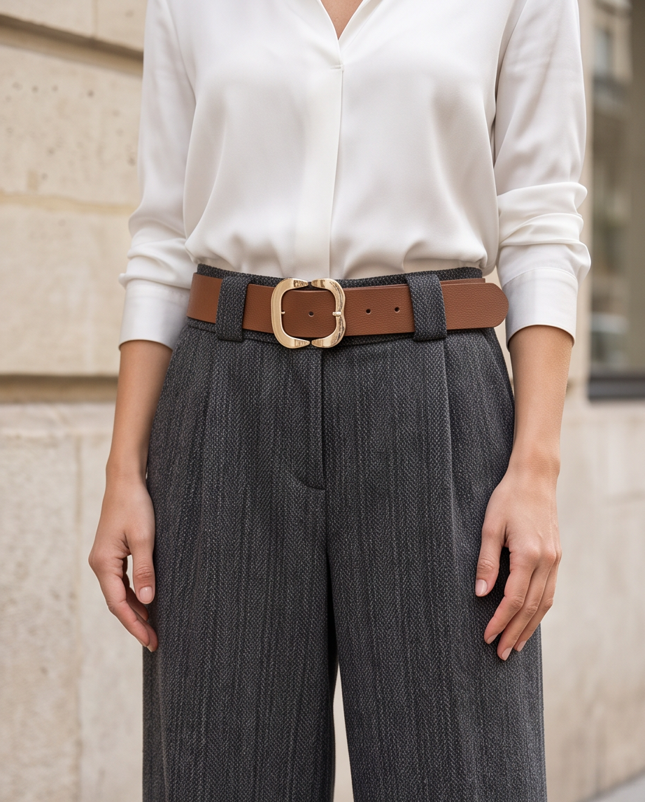 Pantaloni Palazzo Cropped Grigi con Cintura | Donna Inverno