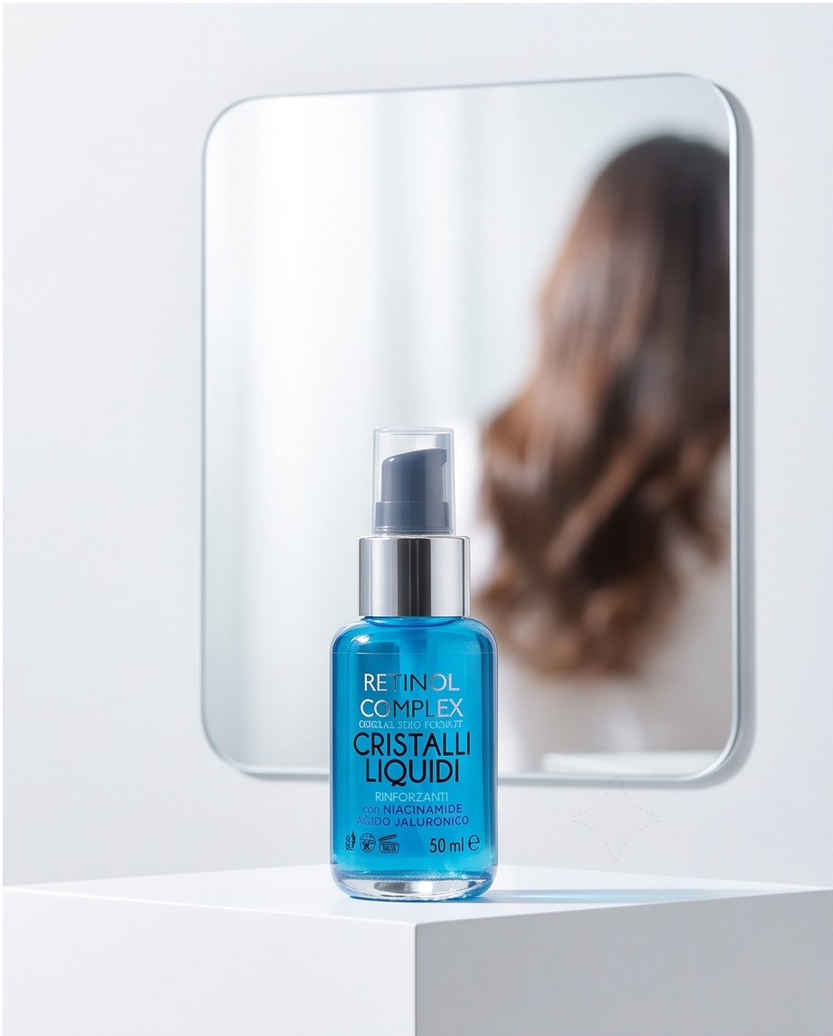 Trattamento Capelli Retinol Complex: Cristalli Liquidi con Niacinamide e Acido Ialuronico per Capelli da Sogno
