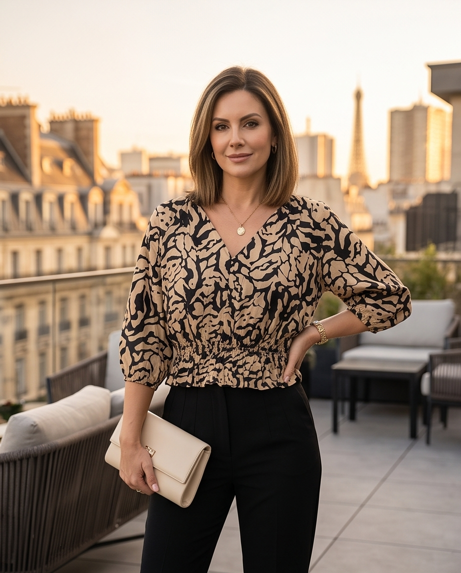 Camicia Donna Animalier Vita a Fascia