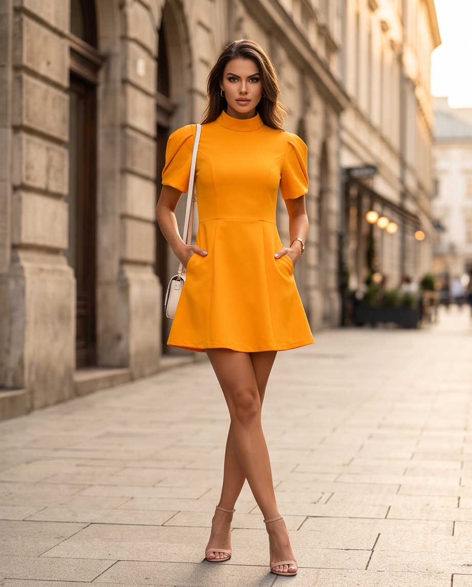 Abito Corto con Maniche a Petalo: Eleganza e Versatilità