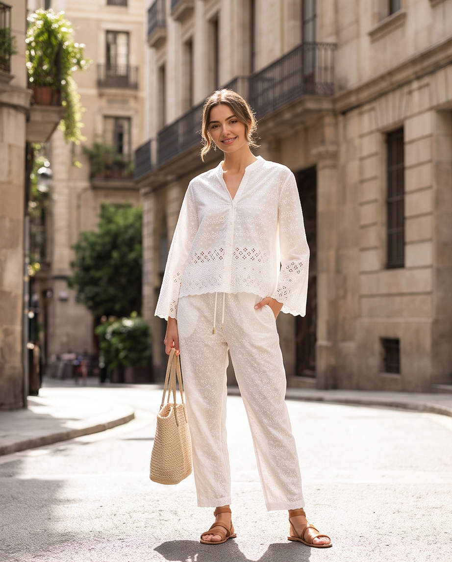 Completo Bianco Pizzo San Gallo: Eleganza e Stile