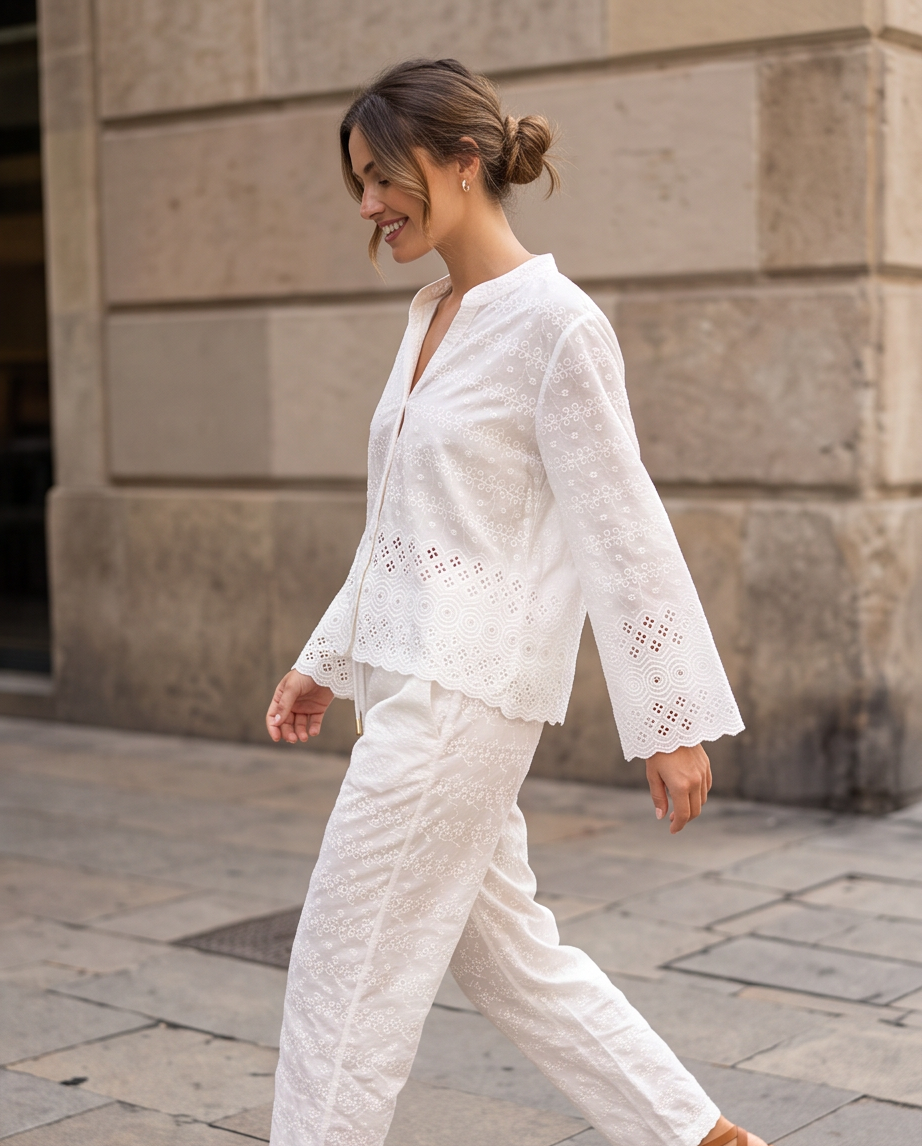 Completo Bianco Pizzo San Gallo: Eleganza e Stile