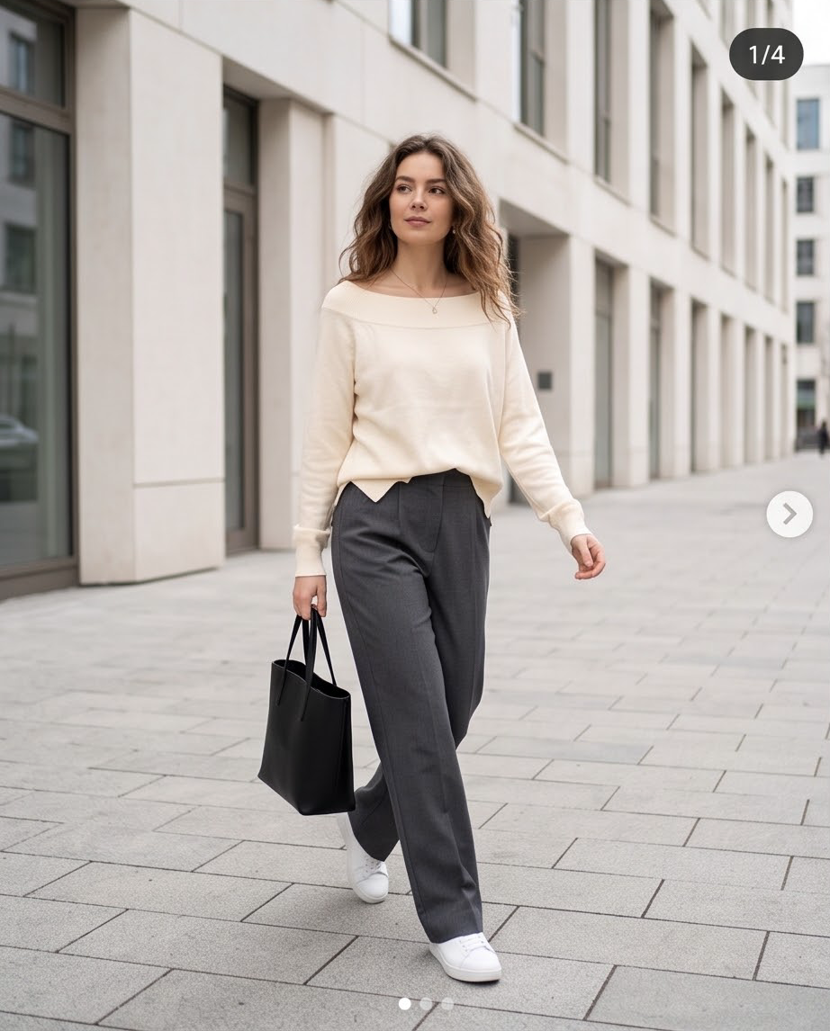 JESKAA_Maglia Donna Scollo Barca Minimal_PANNA