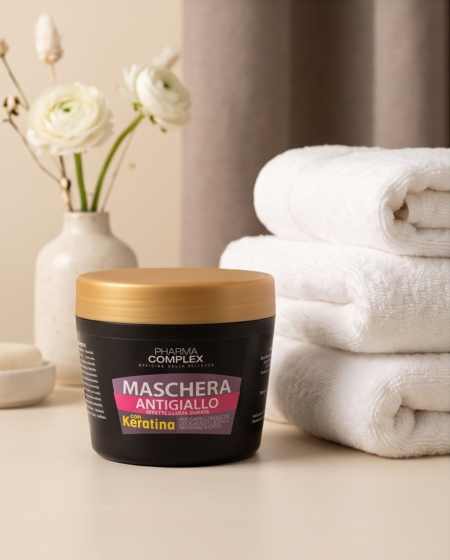 Maschera Antigiallo con Keratina Effetto Lunga Durata