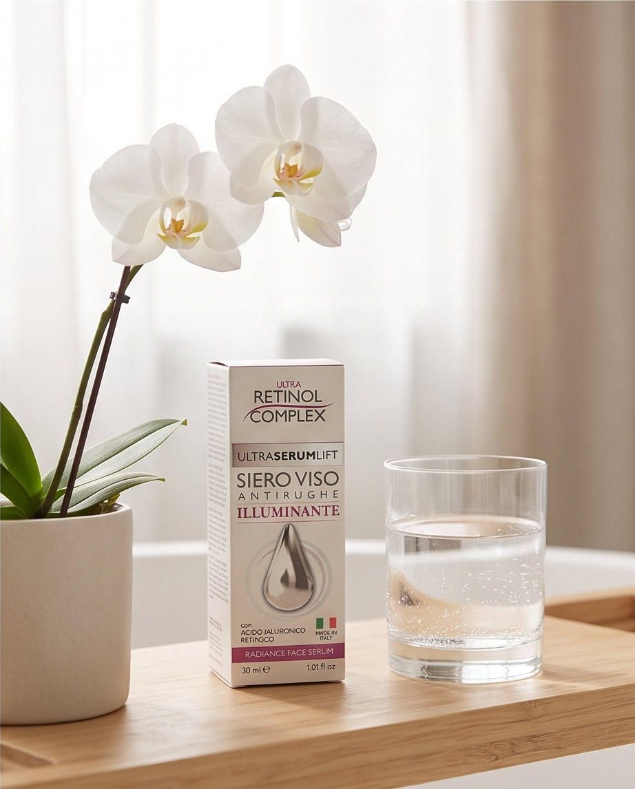 Siero Viso Antirughe Illuminante con Acido Ialuronico e Retinolo 30ml