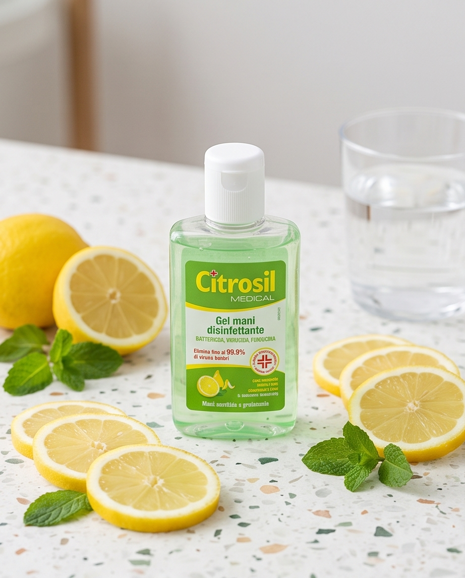 Gel Disinfettante Mani 100ml al Limone e Timo Formato Tascabile