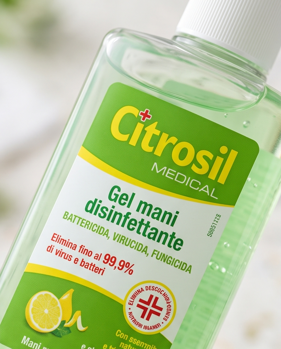 Gel Disinfettante Mani 100ml al Limone e Timo Formato Tascabile