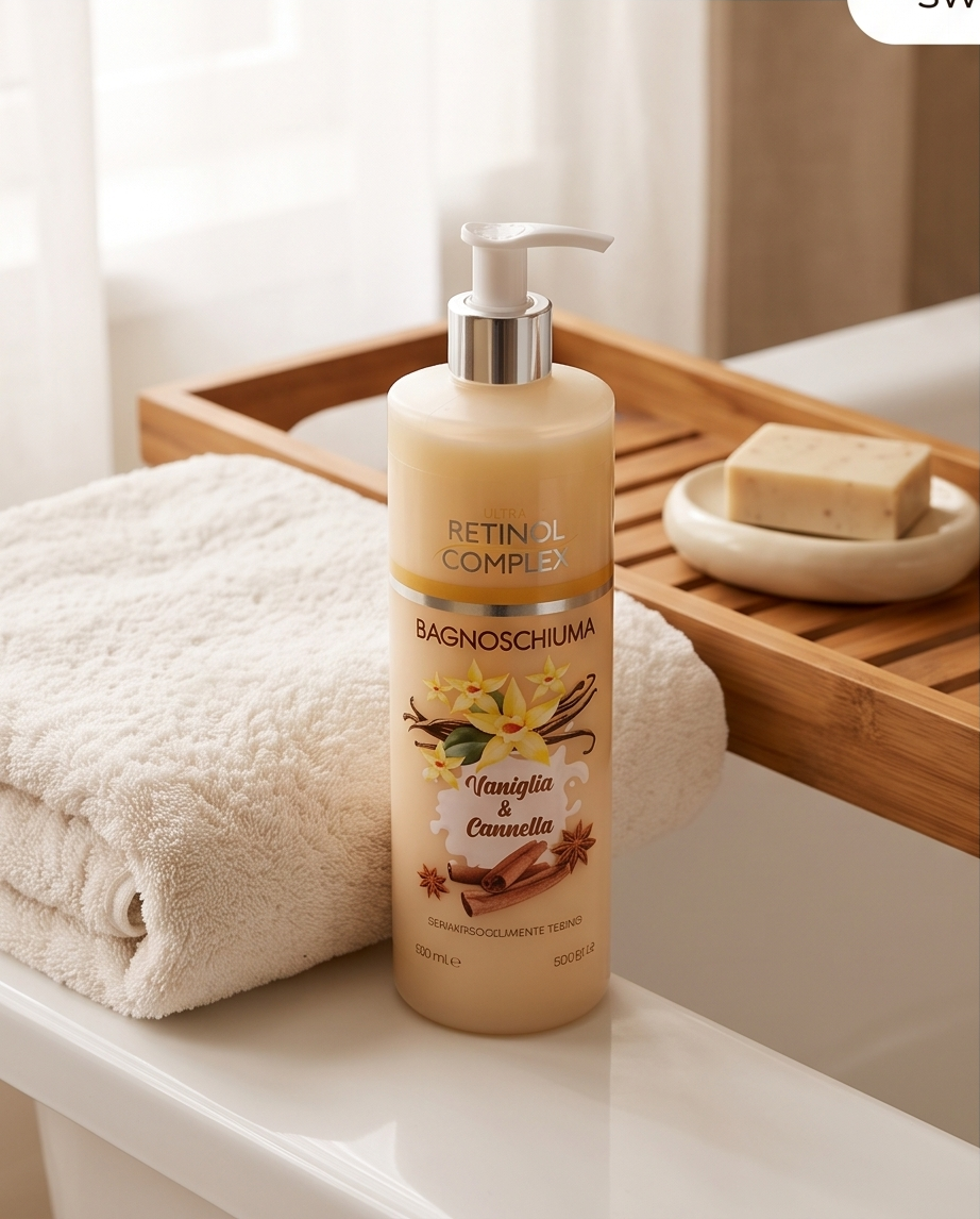 Bagnoschiuma Profumato 500ml: Fragole di Bosco, Vaniglia e Cannella, Marshmallow