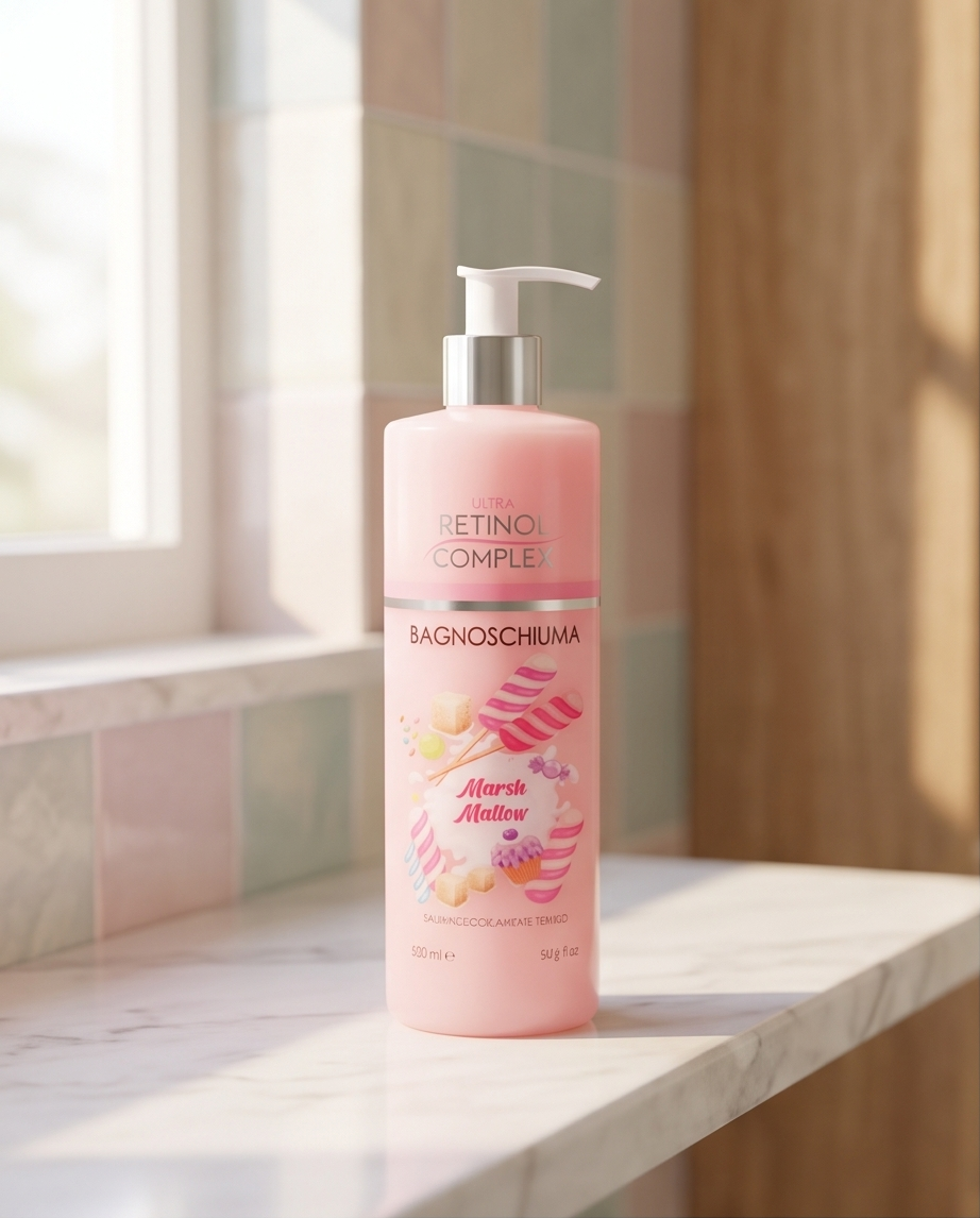 Bagnoschiuma Profumato 500ml: Fragole di Bosco, Vaniglia e Cannella, Marshmallow